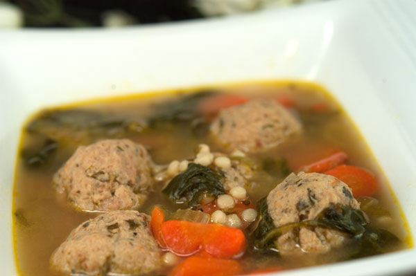 Italian Wedding Soup with Chicken Meatballs