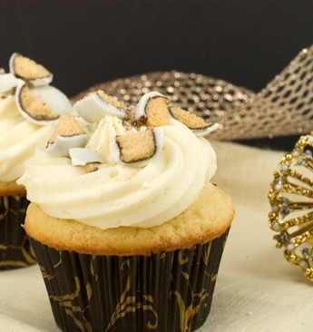 Minty White Chocolate Mousse Vanilla Cupcakes | afoodieaffair.com