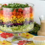 Seven Layer Salad with Creamy Salsa Dressing | afoodieaffair.com