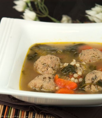 Wedding Soup with Chicken Meatballs | afoodieaffair.com