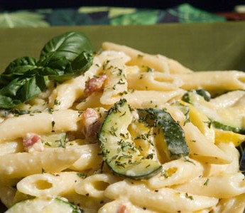 Jamie's Zucchini Carbonara | afoodieaffair.com