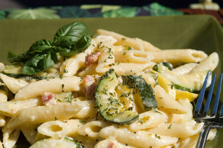 Jamie's Zucchini Carbonara | afoodieaffair.com