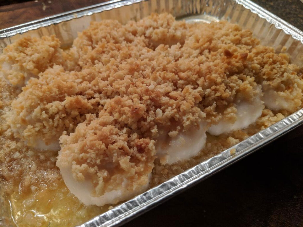 Baked Haddock and Scallops on the Grille Afoodieaffair