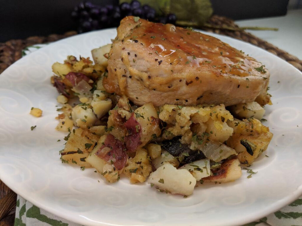 Pork Chops with Homestyle Potato Stuffing Afoodieaffair