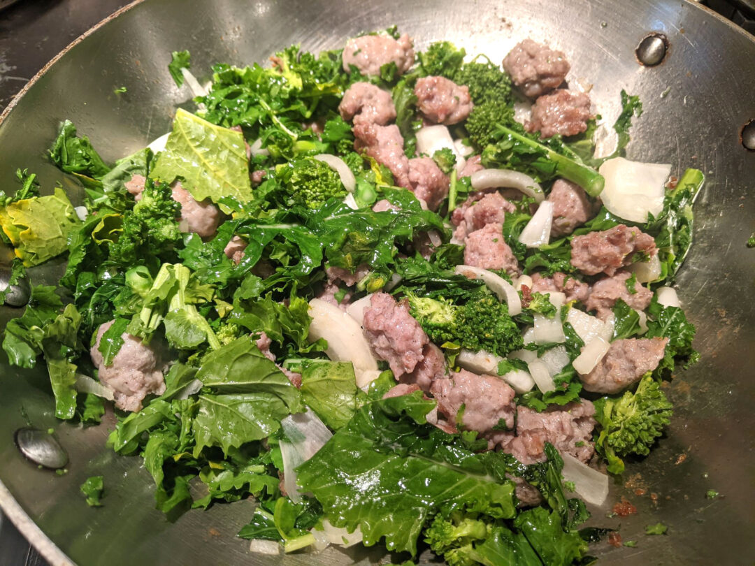 Creamy Pasta with Sausage, Broccoli Rabe and Sun Dried Tomatoes